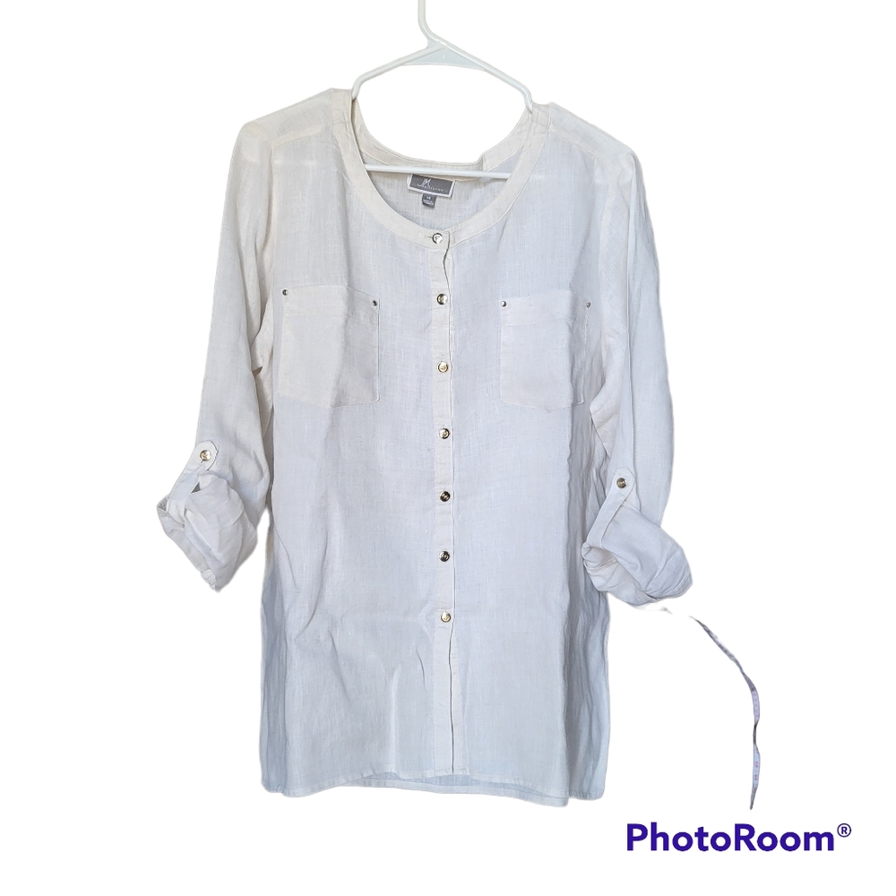JM Collection Linen Plus Blouse